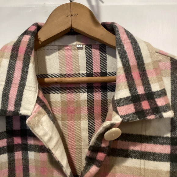 🫐Plaid Women's Jacket in Pink and Cream - Picture 4 of 12